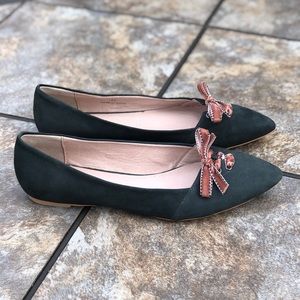 Pilcro & The Letterpress Green Suede Flats